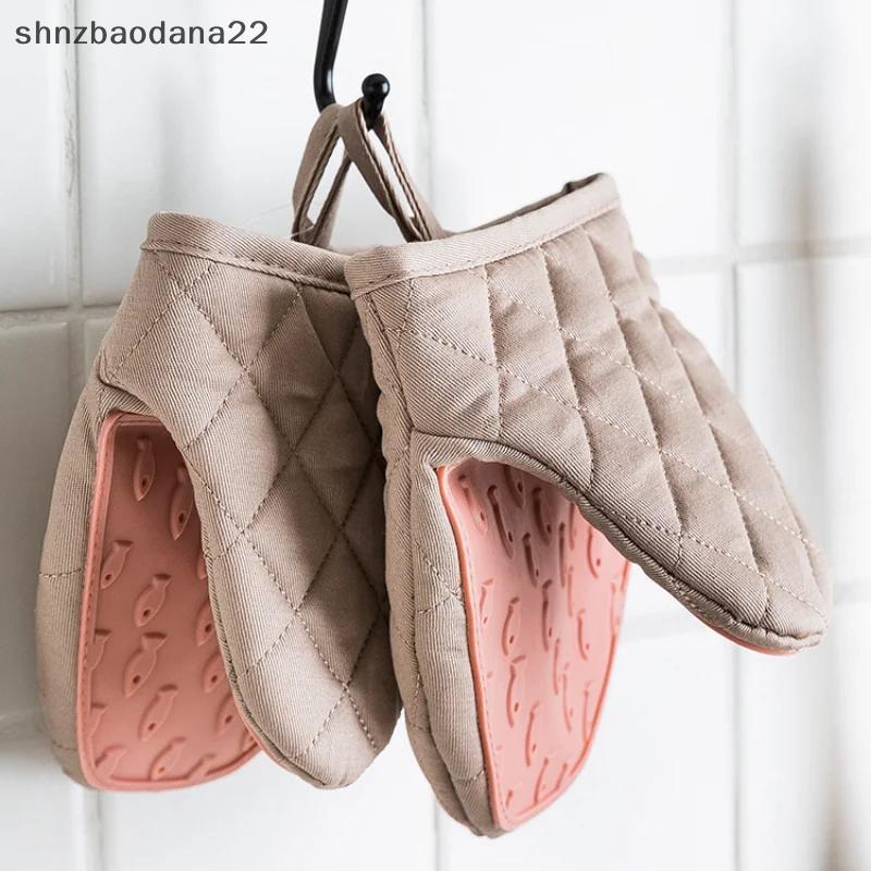 [Shnzd] Luvas De Forno Anti-Escaldantes De Silicone Para Cozinha Bandeja Suporte Tigela De Prato Luva De Cozimento Clipe