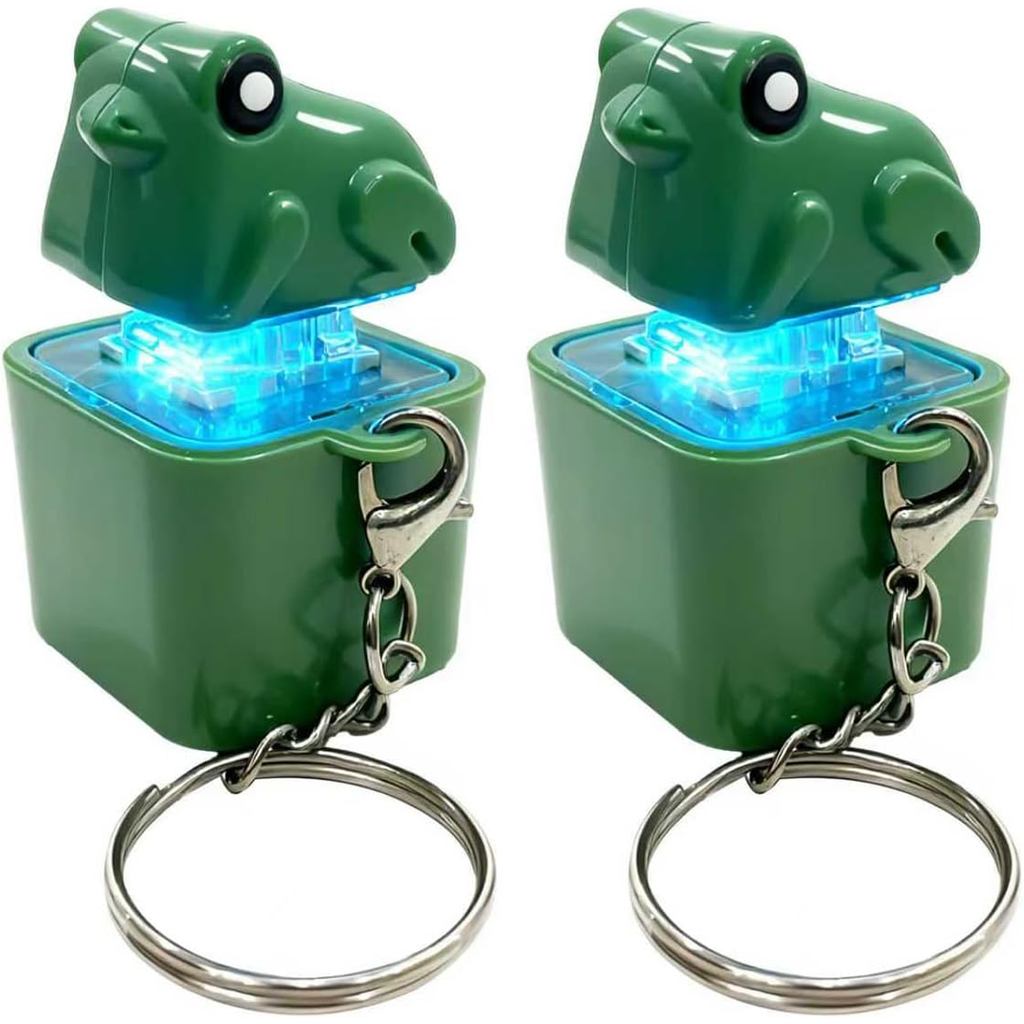 Brinquedo Anti-estresse Sapo com Sons, Chaveiro Recarregável com Sons e Luzes LED, Clicker Anti-estresse Sapo, Brinquedo