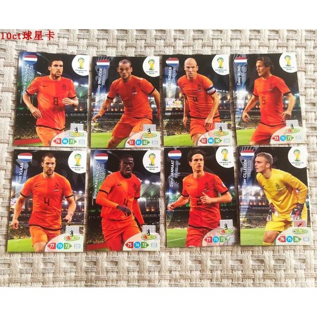Football Star Card panini 2014 World Cup Game Edition Holanda Conjunto completo e cartão único Robin Blind, etc.