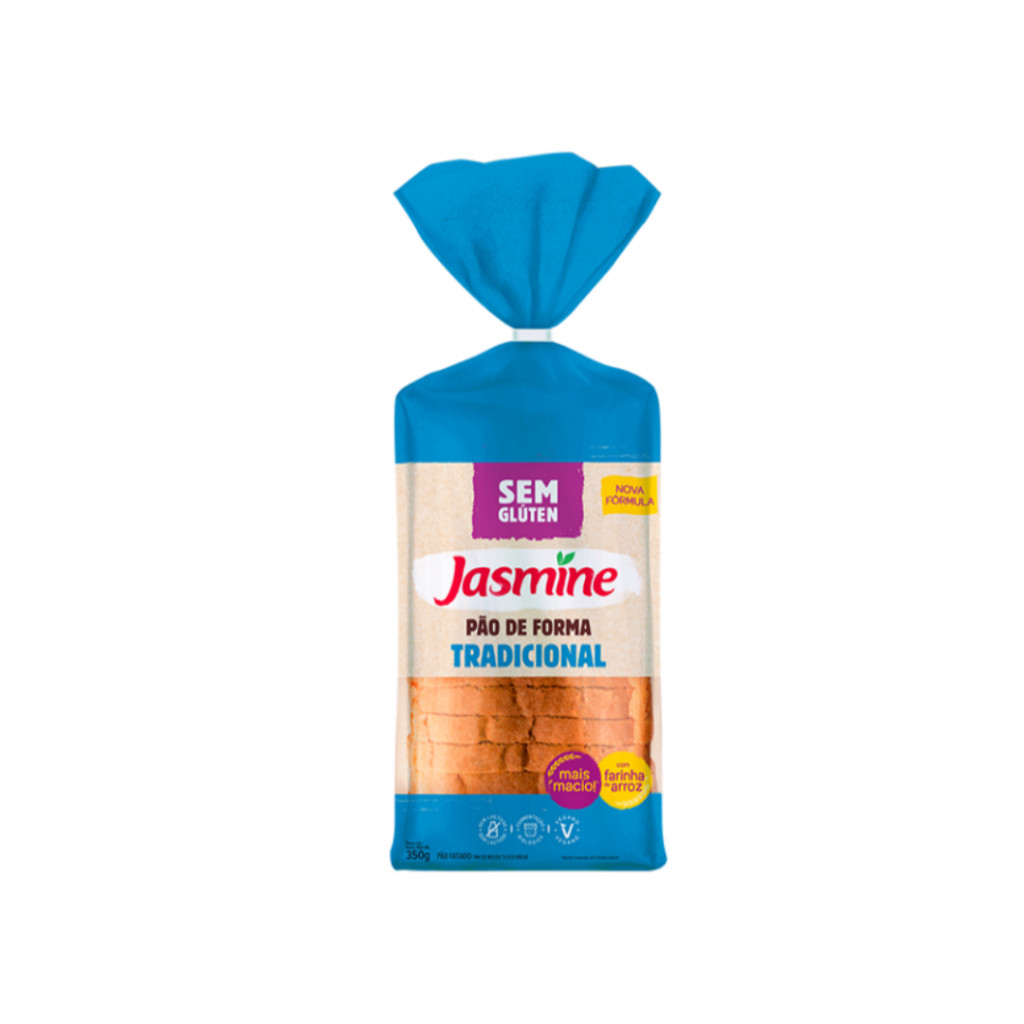Pão de Forma Tradicional sem Glúten 350g - Jasmine