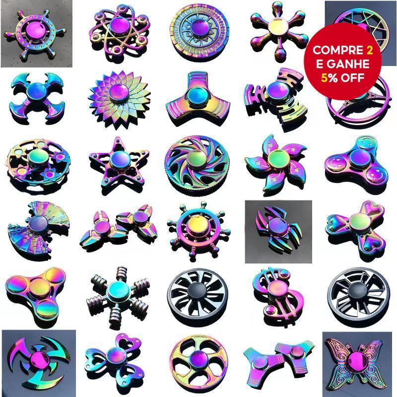 Metal Finger Spinner - Fidget Spinner de Liga de Zinco Colorido para Alívio do Estresse