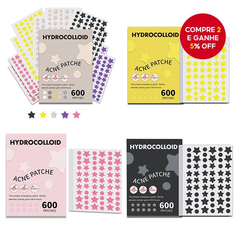 600 unidades de Adesivos para Espinhas do Rosto, Adesivos de Hidrocolóide para Acne, Patches para Zits, Kit de
