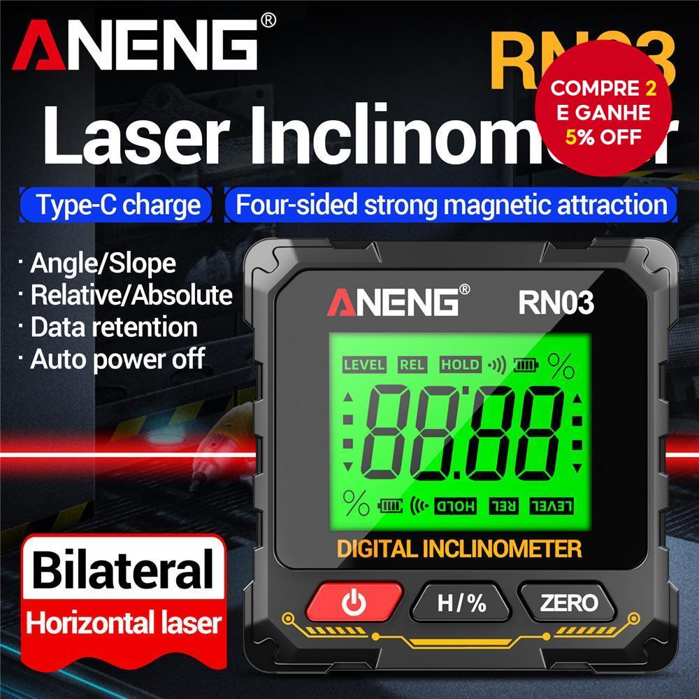 Instrumento De Nível De Laser Digital ANENG RN03 De Uma Peça , Inclinômetro De Medidor De Ângulo Eletrônico Recarregável