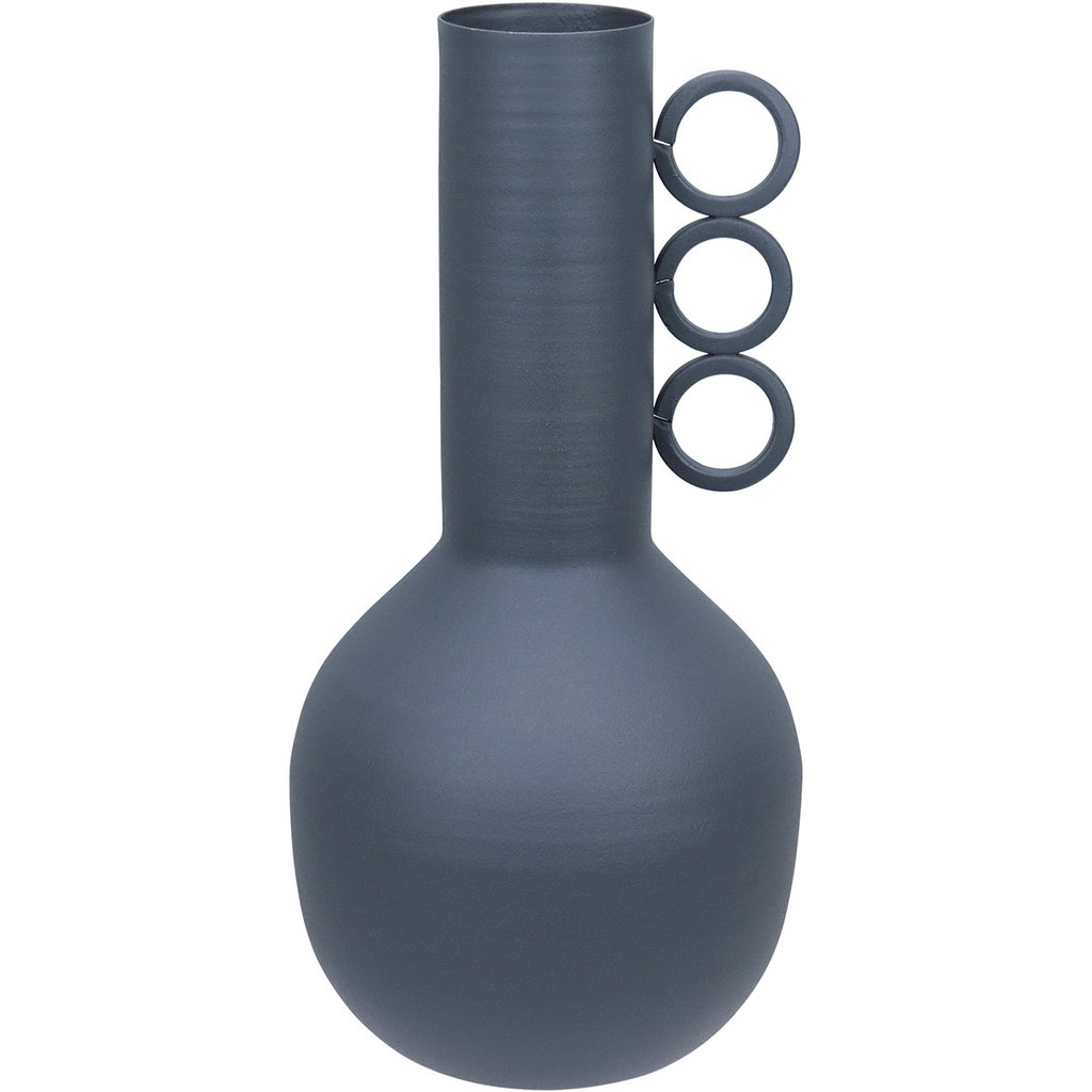 VASO DECORATIVO ENFEITE PLANTA APARADOR GARRAFA METAL 22x10x10cm CINZA