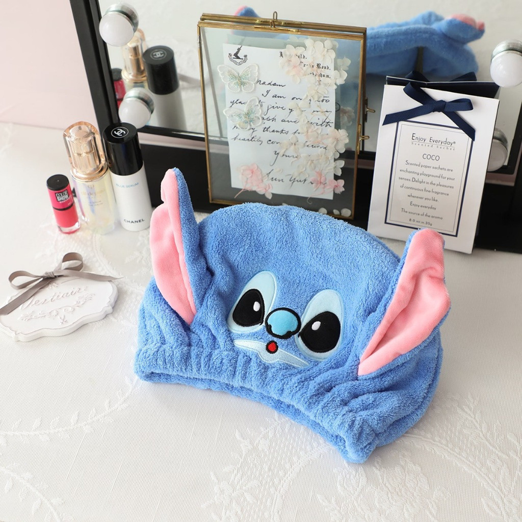 Toalha de Cabelo Disney Lilo e Stitch, Touca de Secagem Rápida, Toalha de Banho Super Absorvente, Presente para Meninas