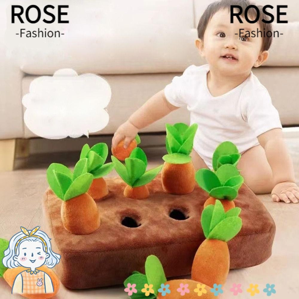 ROSEGOODS Pull Up Cenouras Rabanete Snuffle Mat Puxando Jardim Brinquedos Educativos Infantis