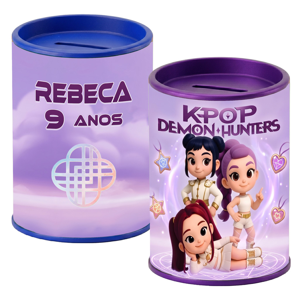 Cofre Guerreiras Cofrinho Meninas do K-Pop Personalizado Lembrancinha Aniversário