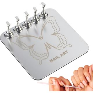 Suporte para Unhas Postiças - Base Magnética Reutilizável, Ferramenta Estável para Manicure, Suporte para Pintura de Unh