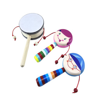 Tambor de corrida de madeira, auxiliares de ensino para bebês, instrumento de percussão Orff, jardim de infância, educaç