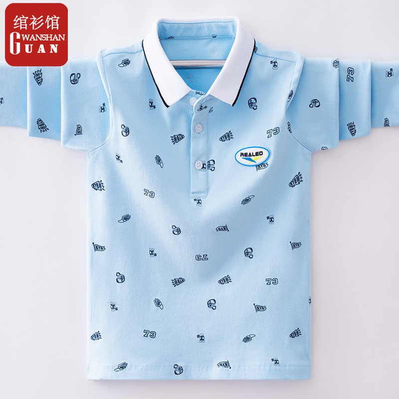 Meninos de manga comprida camiseta primavera novo estilo grandes meninos colarinho crianças camisa POLO meninos camiseta