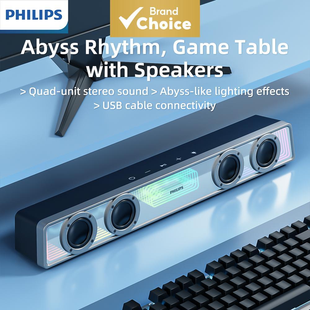 PHILIPS SPA6600 Abyss Ritmo com 4 alto-falantes, 6 RGB, USB, áudio com fio para mesa