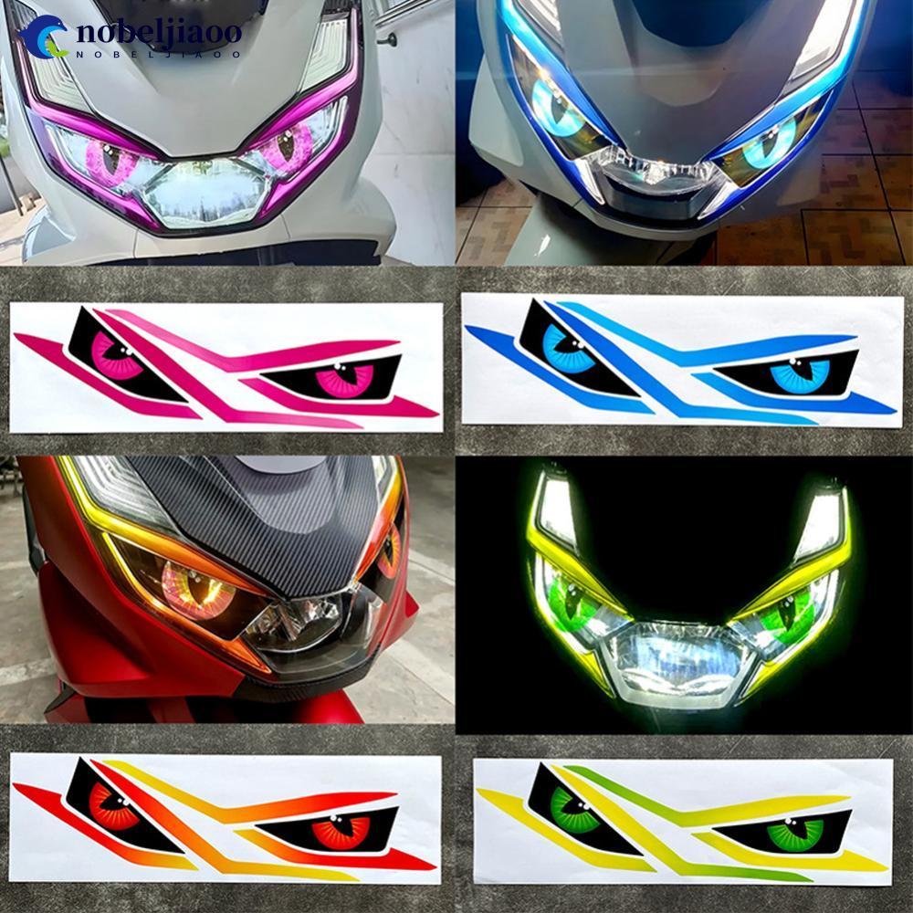 NOBELJIAOO 1 Par De Adesivos Para Farol De Motocicleta , Luz Cabeça De Moto , Acessórios Decorativos , Decalques Transpa
