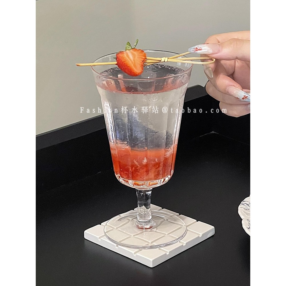 Copo de vinho tinto atmosfera francesa taça de vidro de champanhe ins copo de coquetel especial copo de suco copo de beb