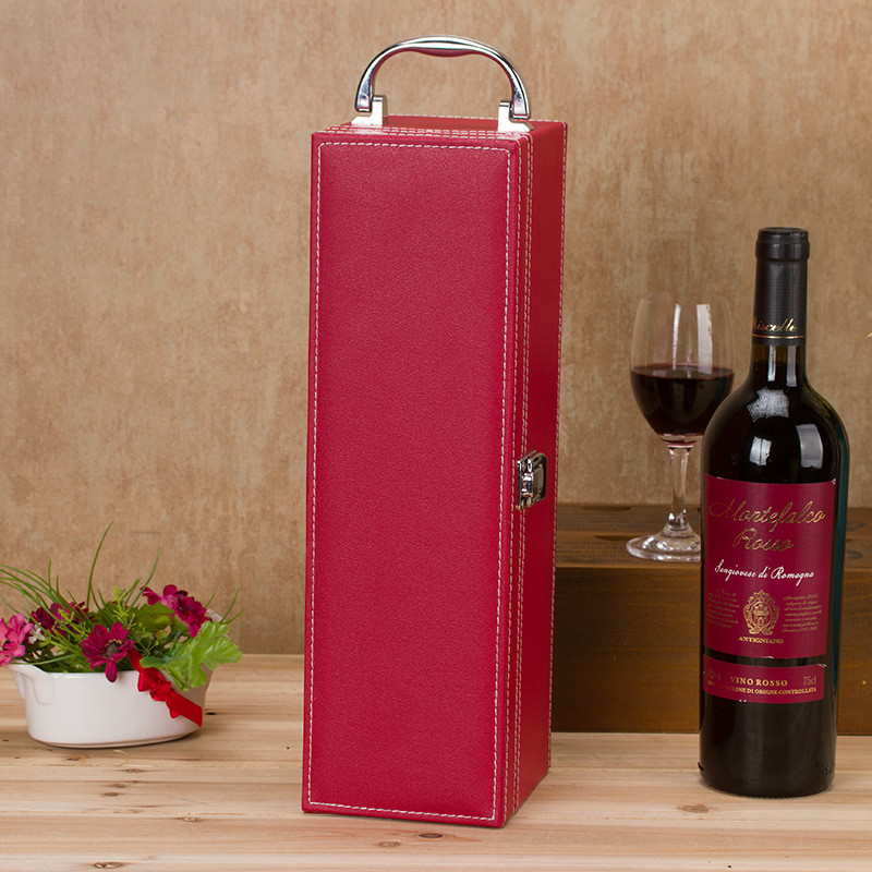 Caixa de vinho para uma única garrafa, caixa de vinho de couro, caixa de presente para vinho, caixa de vinho de alta qua