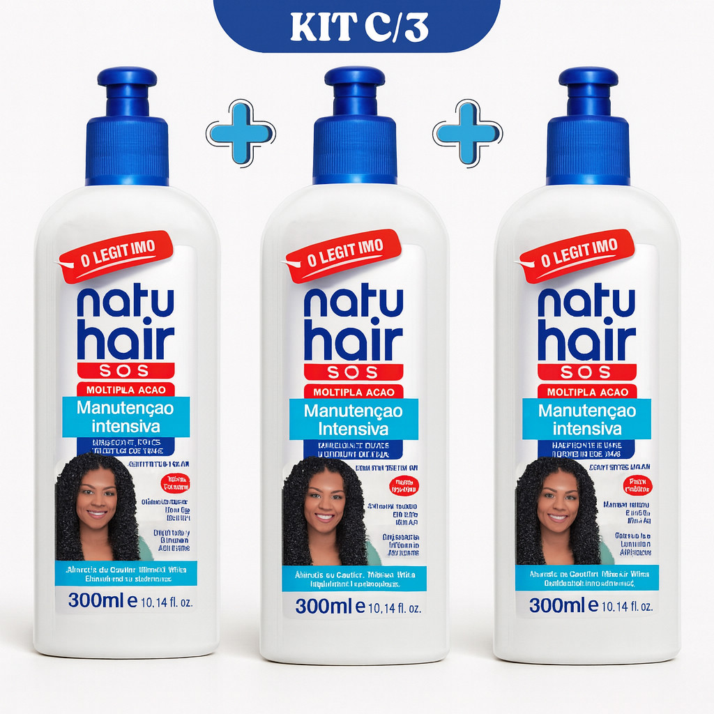 NATUHAIR S.O.S ATIVADOR DE CACHOS KIT CAIXA COM 3 UNIDADES 300ML