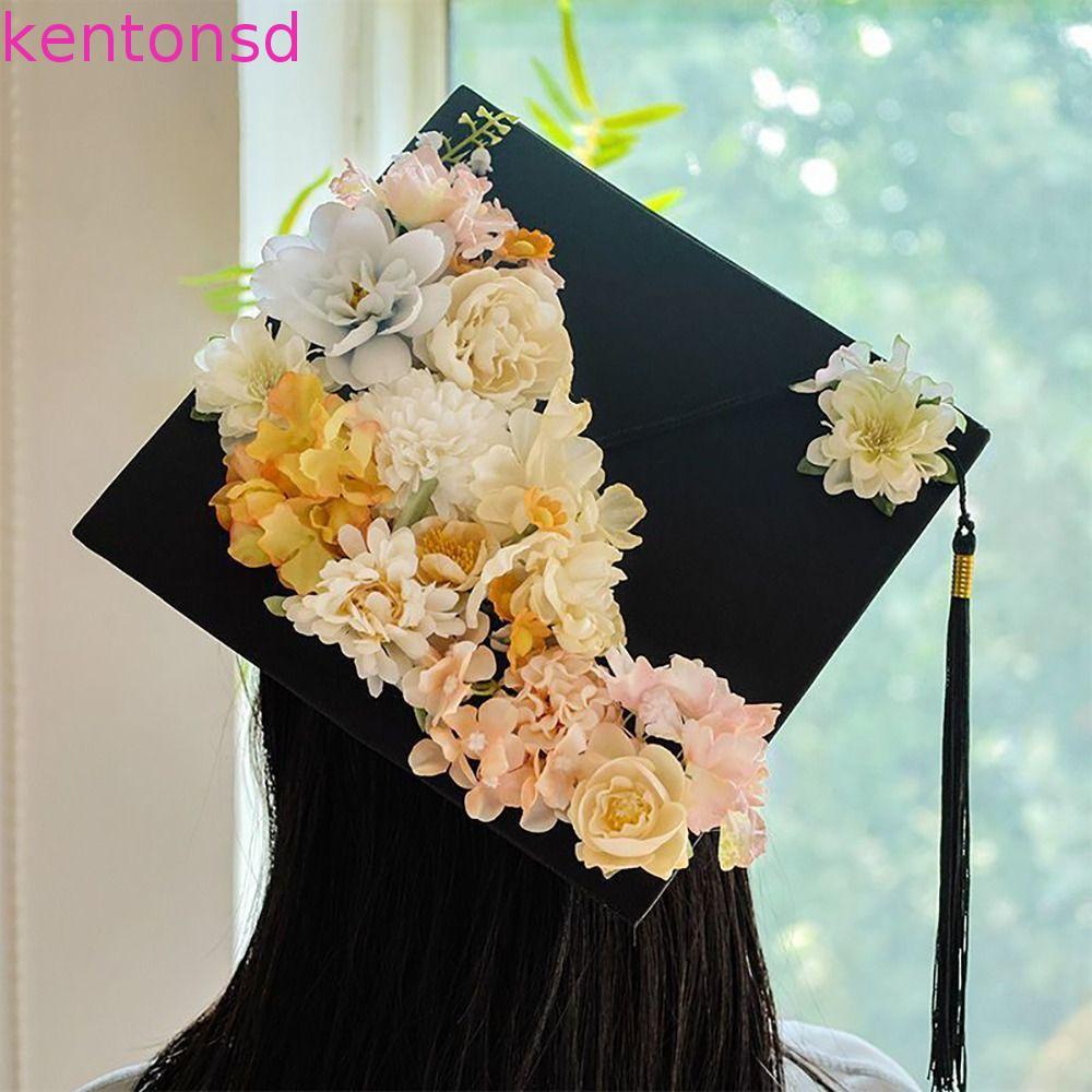 Boné De Formatura De Flores KENTONSD , Chapéu Acadêmico De Médico De Solteiro Com Borlas , Trincheira Franjas