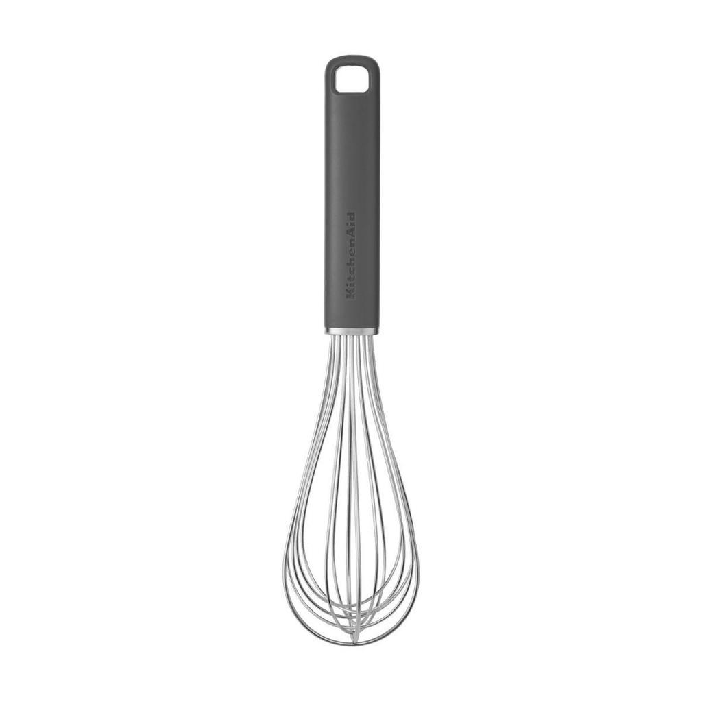Fouet Batedor de Ovos Profissional Cozinha Cinza  KitchenAid Prático Leve