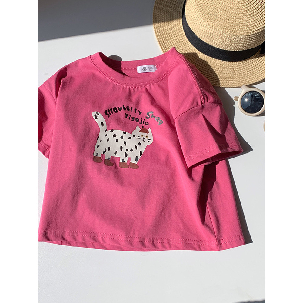 Estilo ocidental roupas infantis meninos meninas puro algodão dos desenhos animados impresso camiseta crianças em torno 