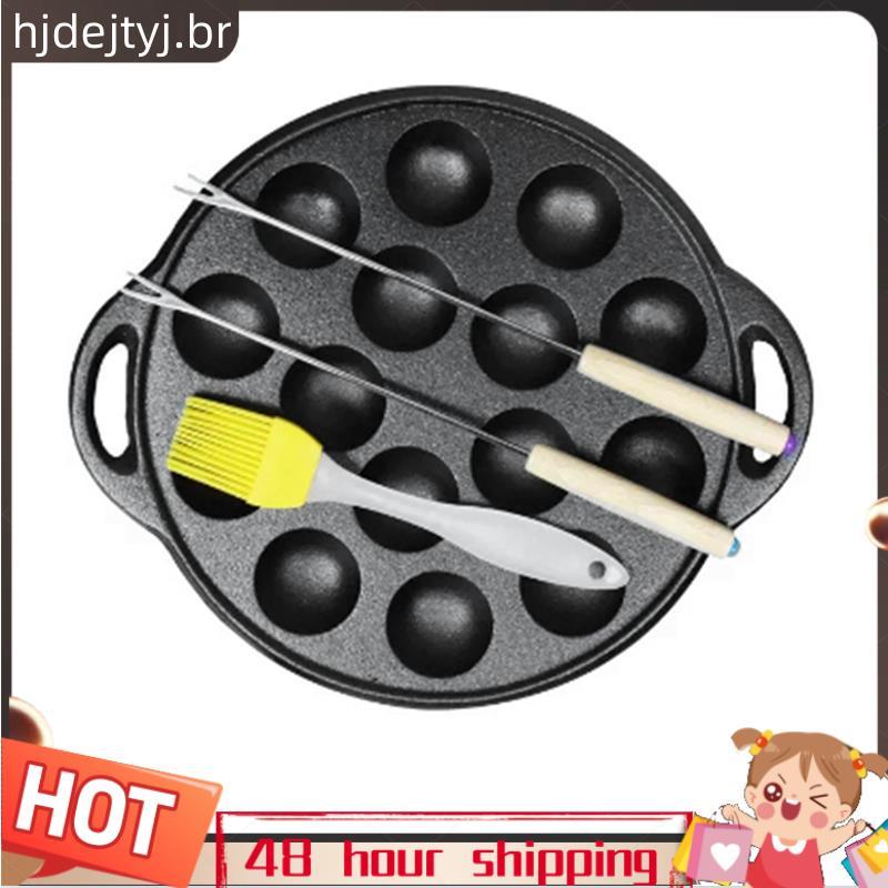 Grelha De Bola De Panqueca De Ferro Fundido Takoyaki Maker Para Bolas Poffertjes Banh Khot