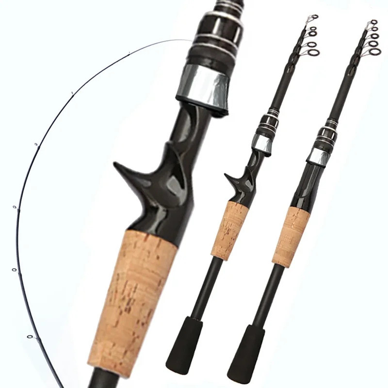Vara de Pesca para Iscas Artificiais 1.5M 1.8M 2.1M 2.4M, Vara de Spinning de Carbono, Vara de Pesca para Baitcasting 8g