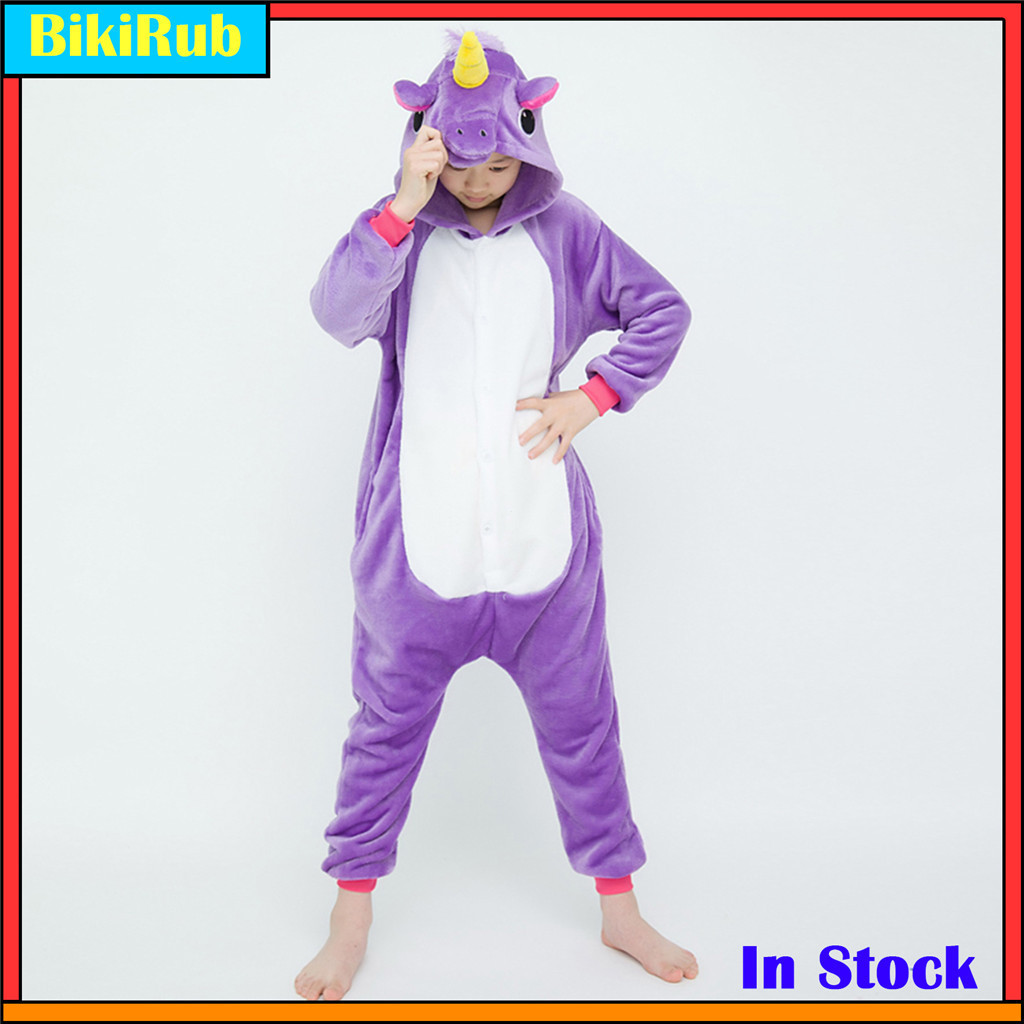 Pijama Infantil Kigurumi De Natal Unicórnio Animal Onesie – Fantasia De Flanela Macia , Roupa De Dormir Aconchegante Par