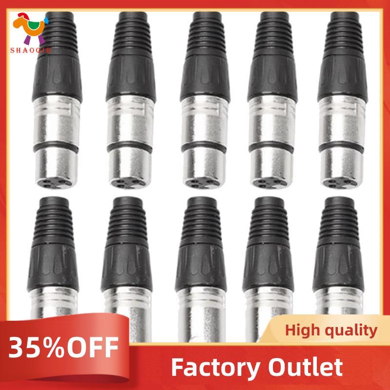 5 Pares 3 Pinos XLR Fêmea Macho Microfone Cabo De Áudio Fio Conector Plug Terminal Para Solda