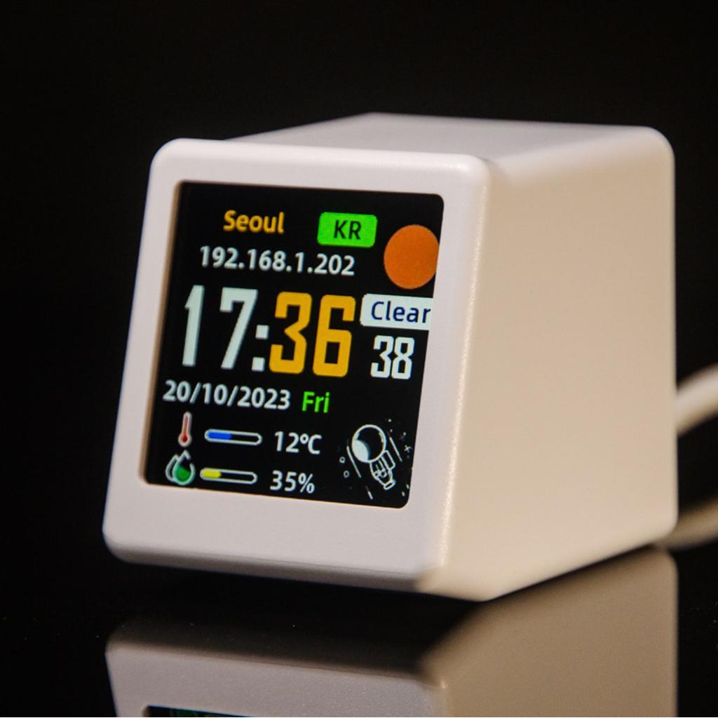 housespace.br-SIP-TW LED Display Dinâmico Tela de 1,54 Polegadas Suporte GIF Animação Tempo Temperatura Umidade Relógio