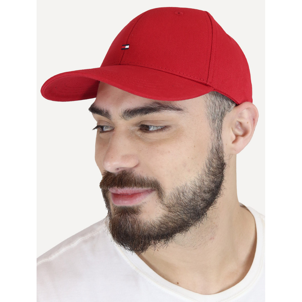 Boné Tommy Hilfiger Masculino Classic Cap Flag Tape Vermelho