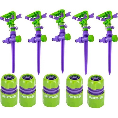 Kit 5 Irrigador Setorial Tipo Espiga + 5 Conec. Mang.palisad