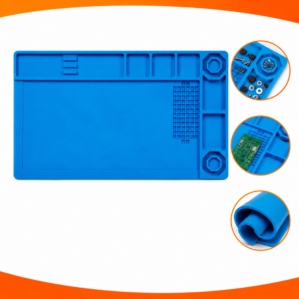 Tapete Manta Magnética Anti-Estática Silicone Bancada 380x210mm Solda Troca de Tela