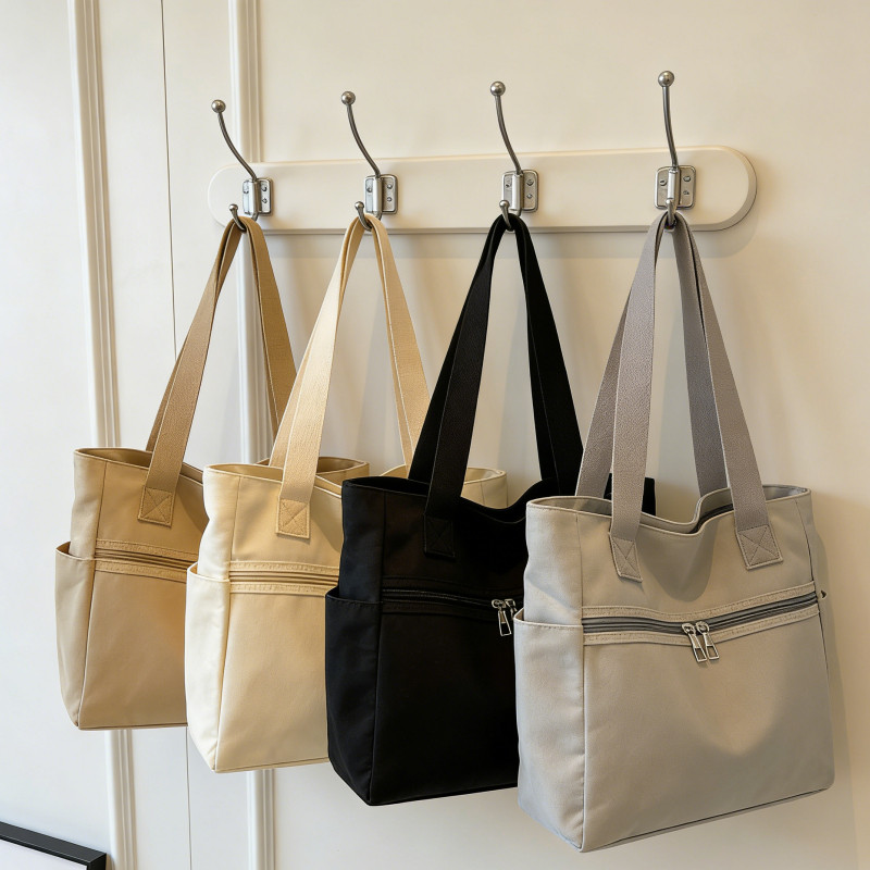 Bolsa Tote de Lona Feminina Grande Capacidade Resistente para Dia a Dia Trabalho e Escola Moderna