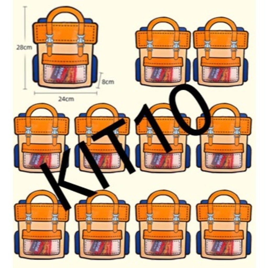 KIT10 Saco selado em forma de mochila de cartoon, saco de lanche portátil para crianças.(kit10 roxo p)