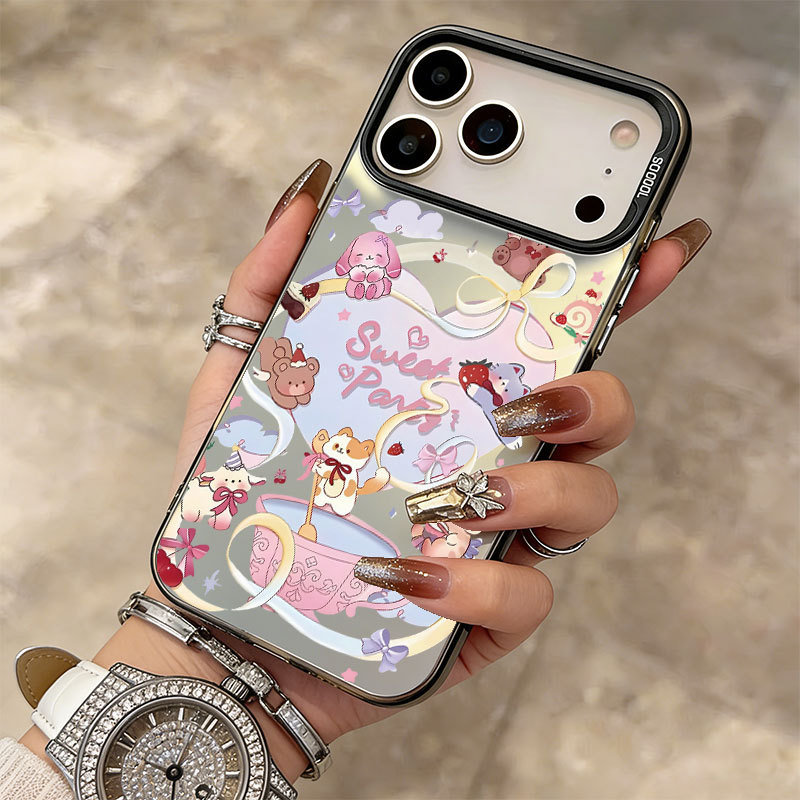 Capa Para Samsung S24 Plus S23 FE S23Ullta S21 S22 S20 A56 A55 A54 A16 A15 A35 Coquete animal Chá Festa Fosco Caso Duro