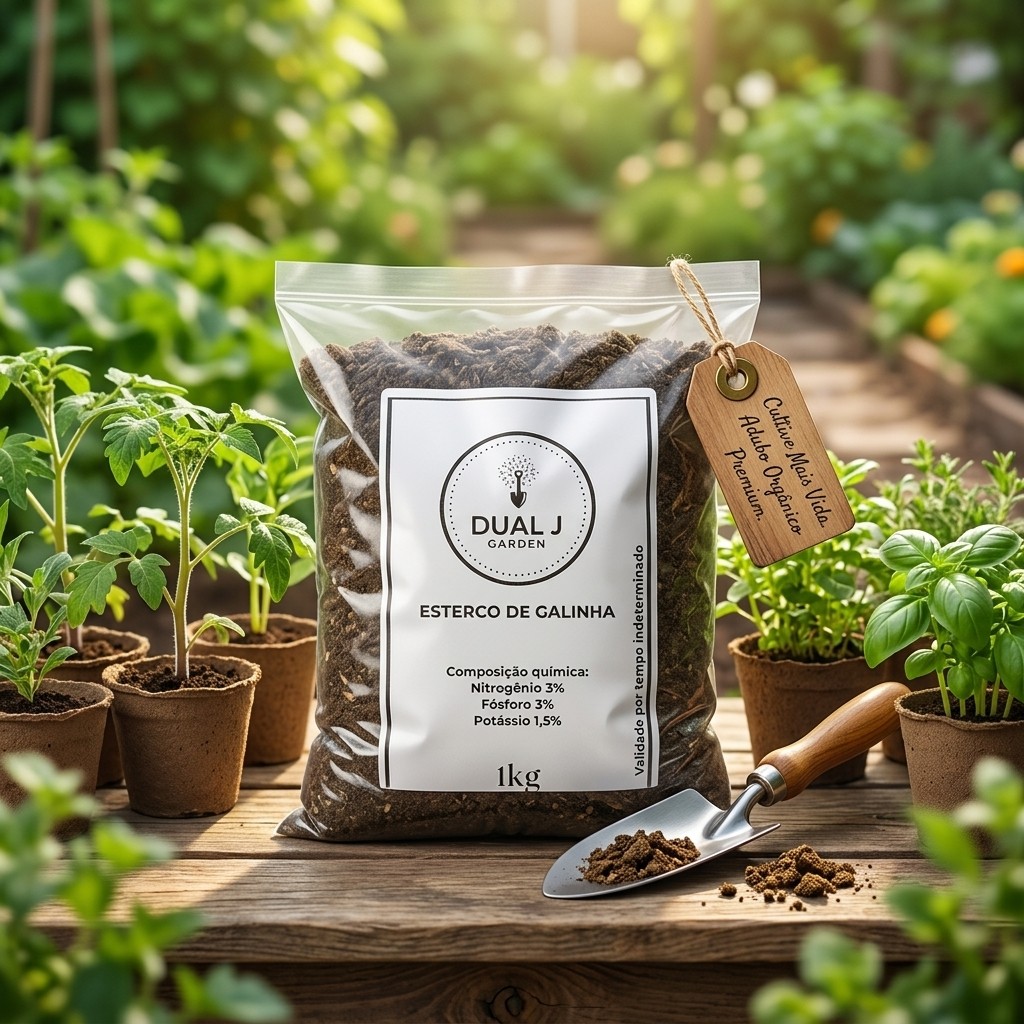 Fertilizante Adubo Esterco De Aves Galinha Substrato Orgânico 100% Natural 1 KG  Orgânico Horta Planta Jardim