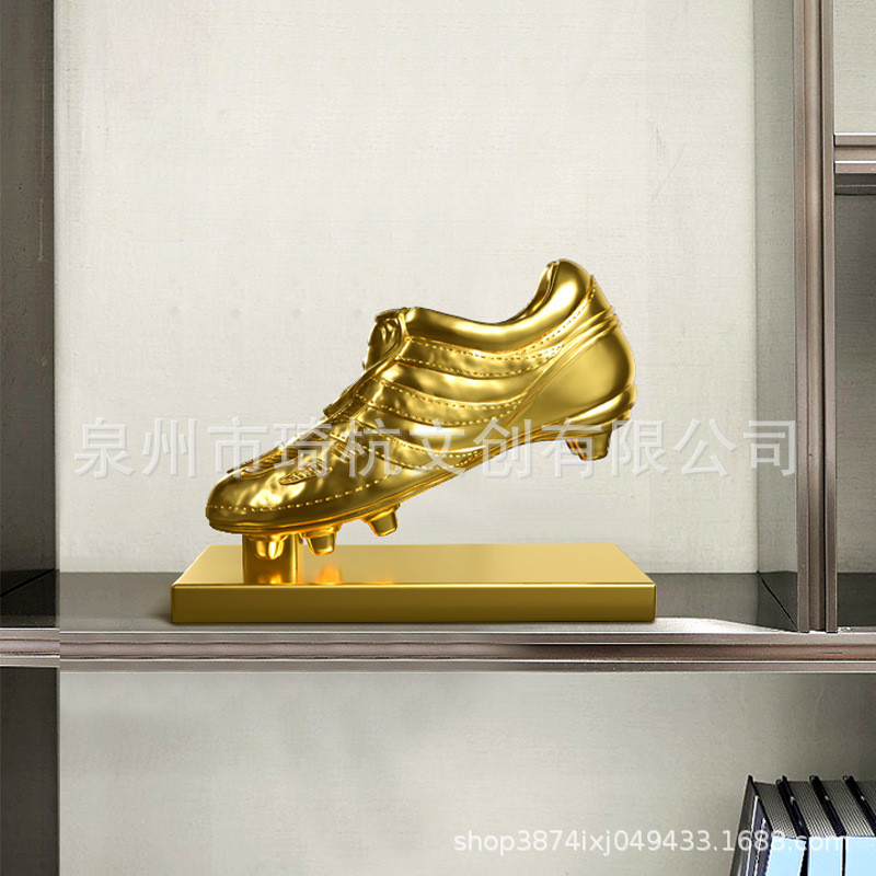 Troféu de chuteira de futebol estilo europeu e americano com pé elevado, troféu criativo de premiação, decoração de lemb