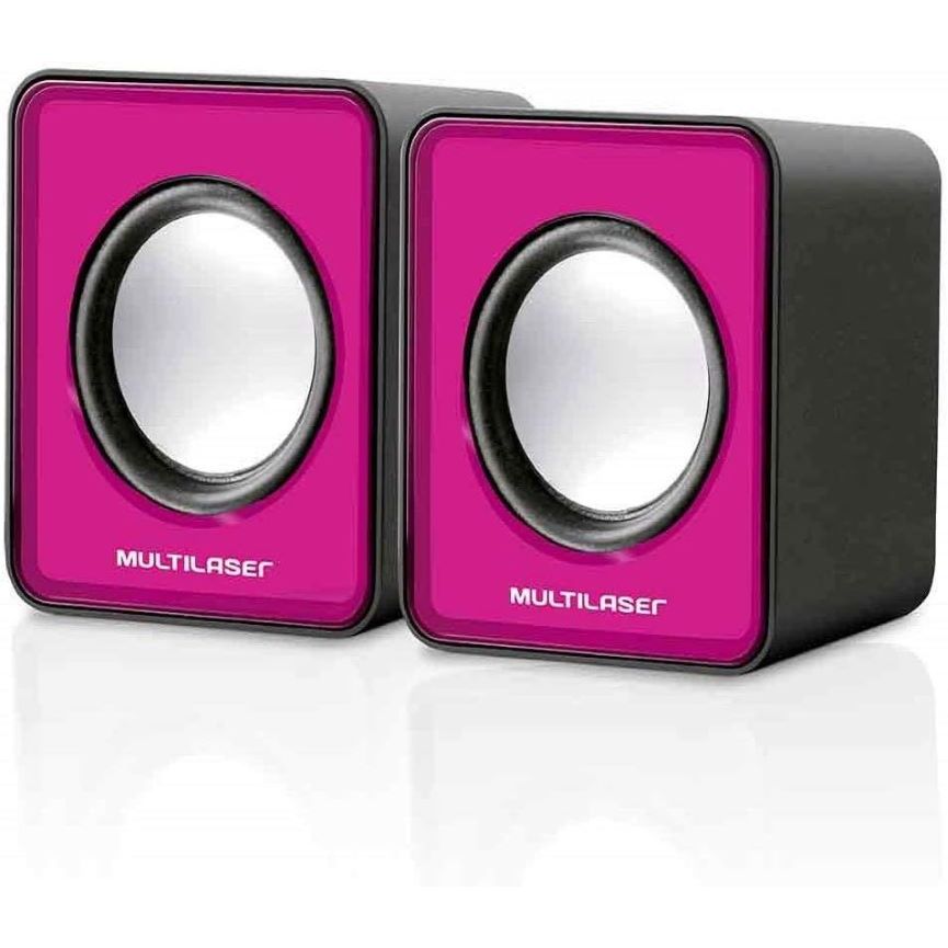 Caixa De Som Mini 3w Usb 2.0 Rosa Sp198 - Multilaser