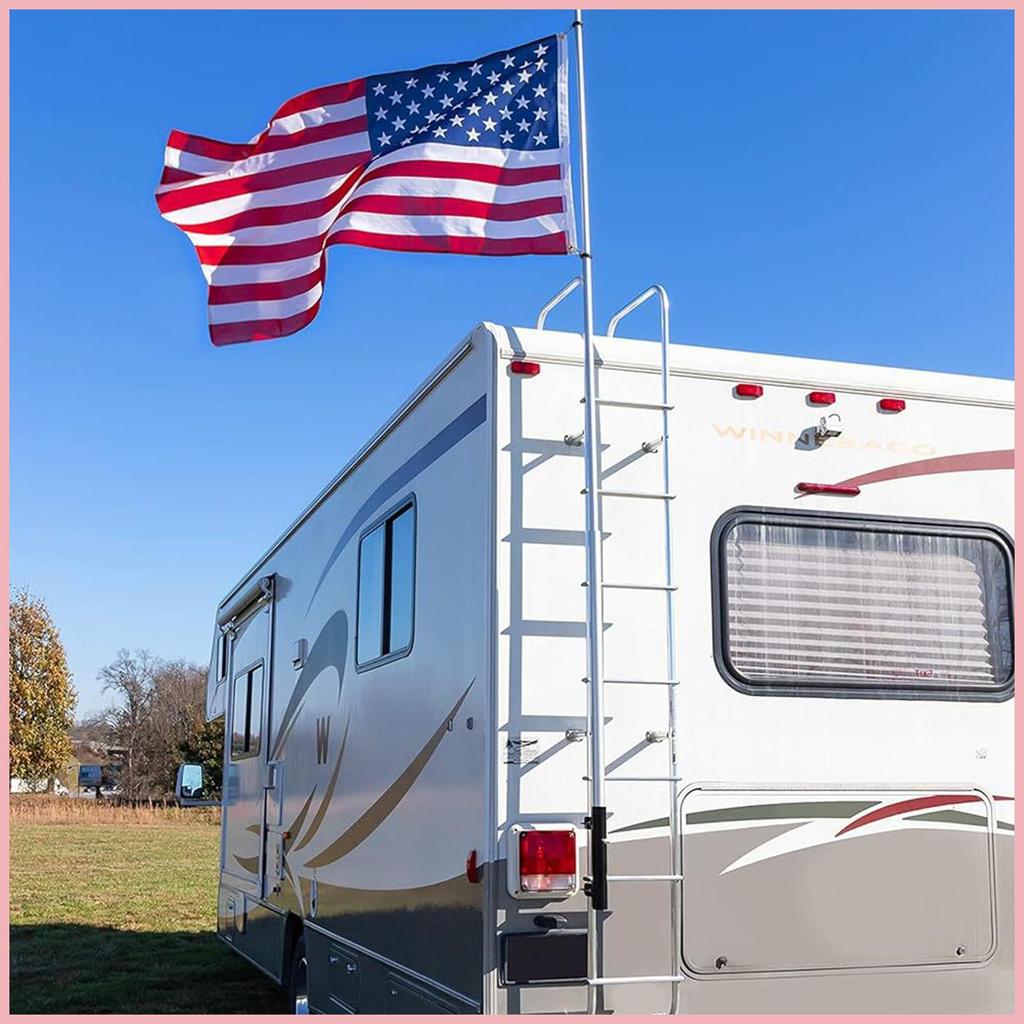 RV Bandeira Pólo Montagem De Aço Resistente Suporte Reboque Para Tailgating Acampamento Display Patriótico alpilyn3br