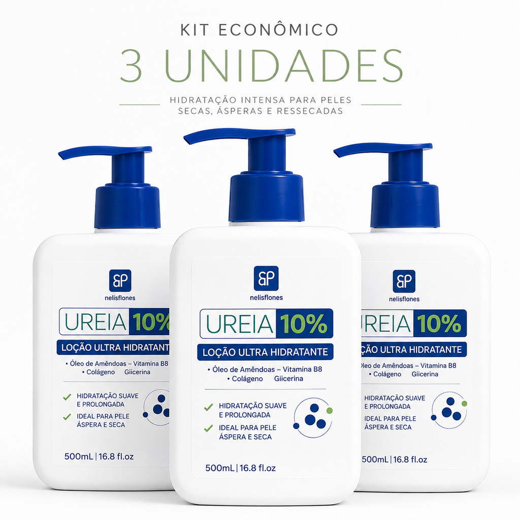 Loção Ultra-Hidratante Corporal Ureia 10% Natuflores Alivia Descamação com Vitamina B5 e Colágeno