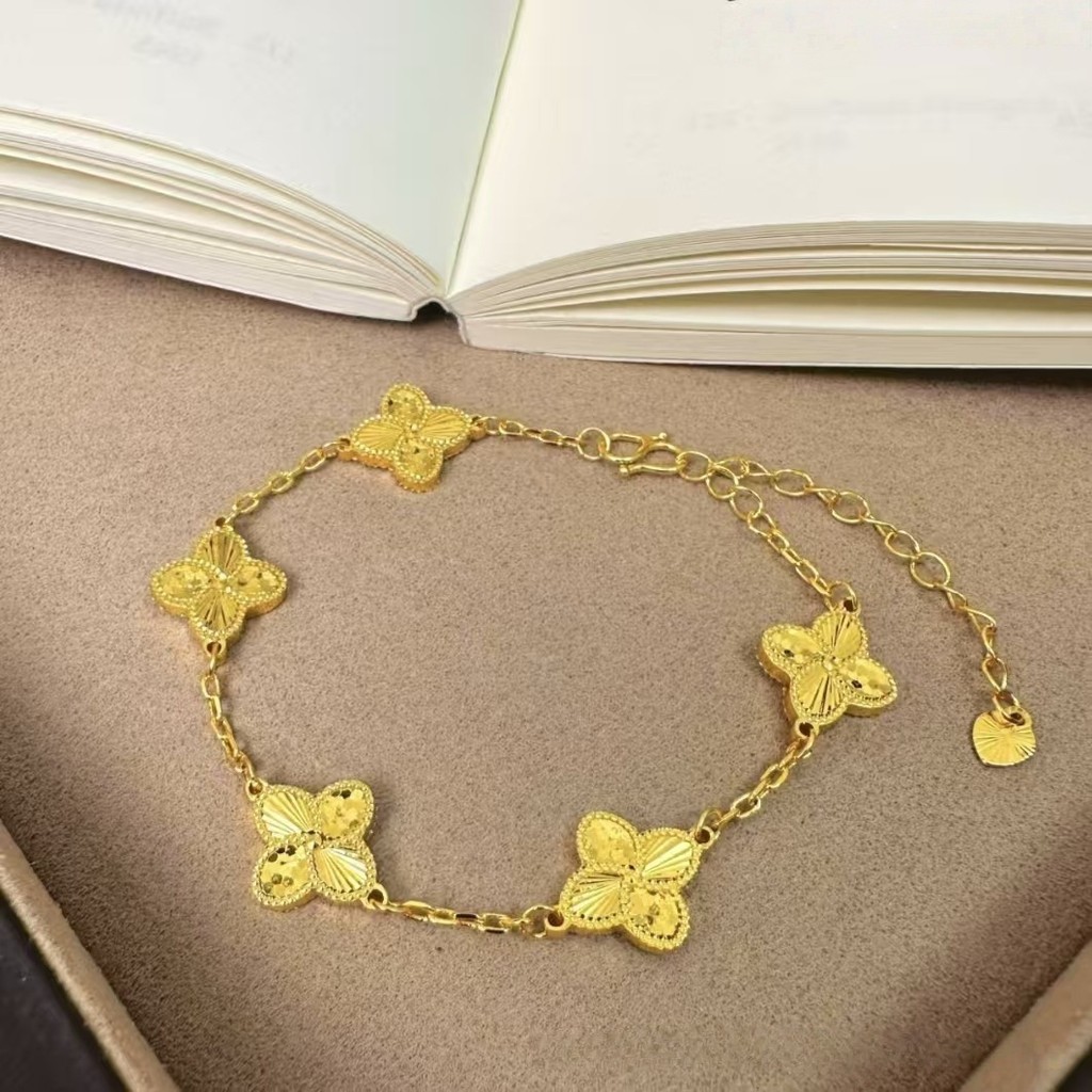 Pulseira Pulseira 18K banhada a ouro estroboscópica feminina oca pulseira de cabaça de ouro