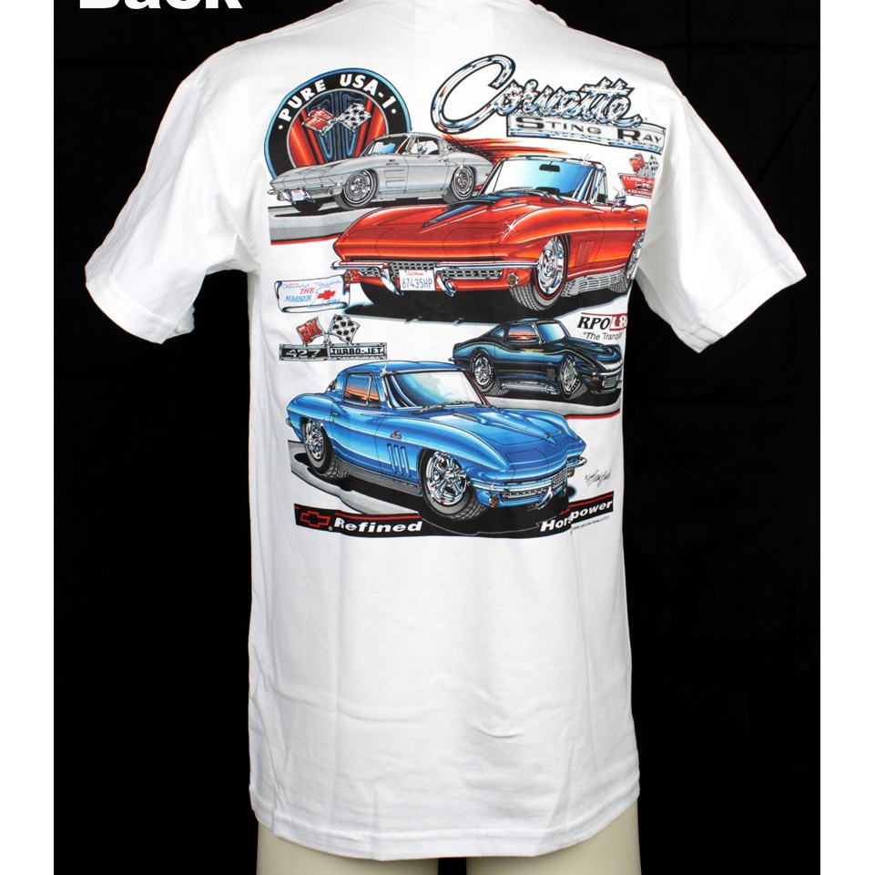 Camiseta 100 % Algodão Sting Ray 59 67 Corvette 427 Jet Muscle Para Carro