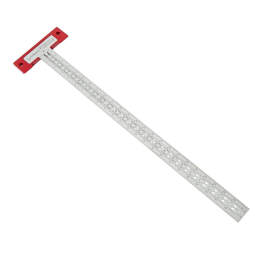 Esquadro de Precisão com Lábios de Suporte, Entalhes de Marcação Integrados, Régua de Arquiteto em Aço Inoxidável para T