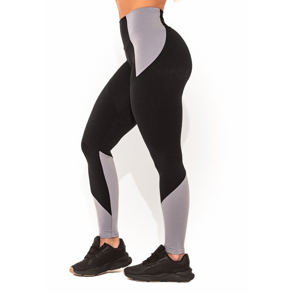 LEGGING FITNESS FEMININA COM RECORTES CANELADO ELEGANCE DLK