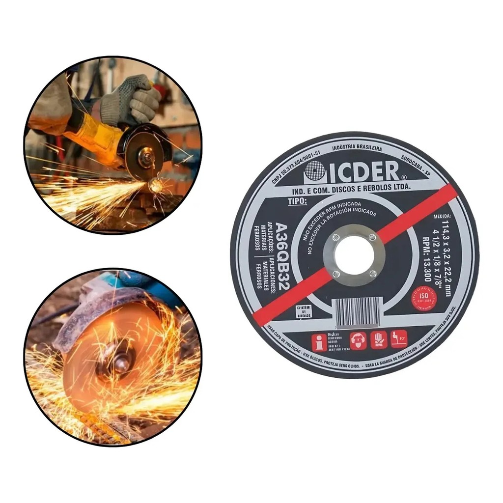 Disco de Corte Refratário 4.1/2"x7/8" 2 telas - Icder · foto 2