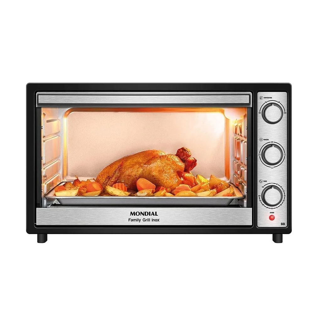 Forno Elétrico Mondial 60 Litros Family Grill Preto FRN-60-BI - 127 Volts