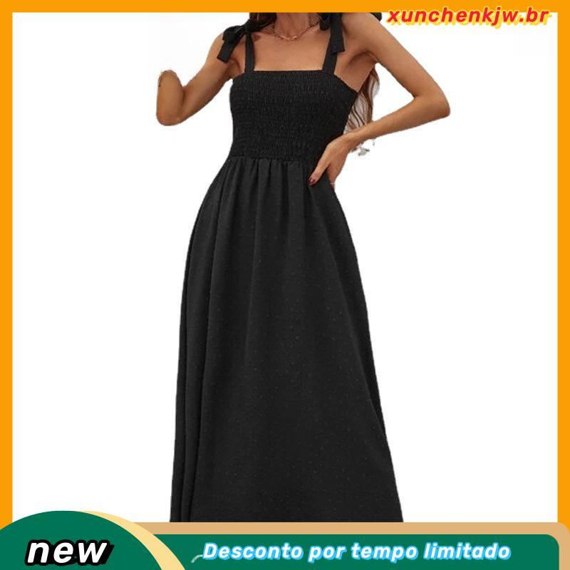 Vestido Deslizante Feminino Azul Floral Evasê Slim Fit Resort Vestidos Longos Casuais