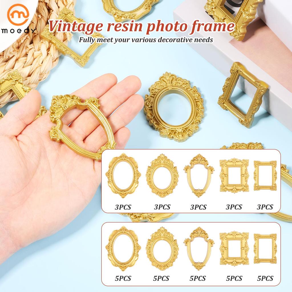 15/25 Pcs Antigo Minúsculo Moldura De Resina Mini Para Exibição De Jóias DIY Fotografia Telefone Móvel Foto Festa Decora