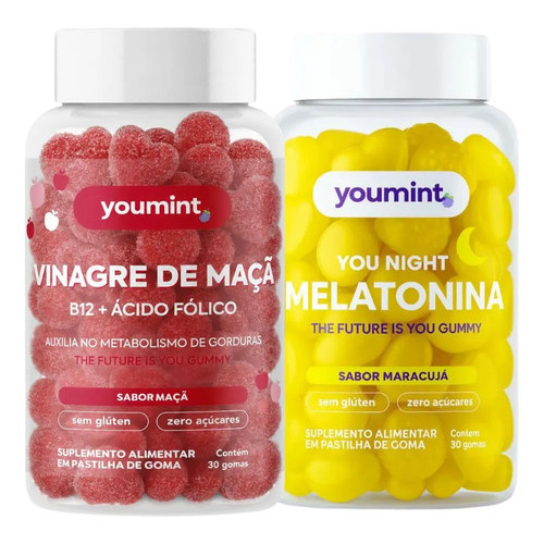 Kit Melatonina Maracujá + Vinagre de Maçã com Ácido Fólico em Gomas Zero Açúcar | Praticidade e Sabor no Dia a Dia