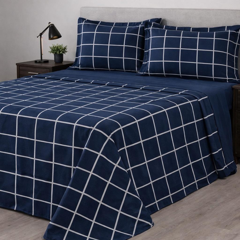 Jogo de Cama Lençol 04 Peças Micropercal 400 Fios Fronha com Debrum