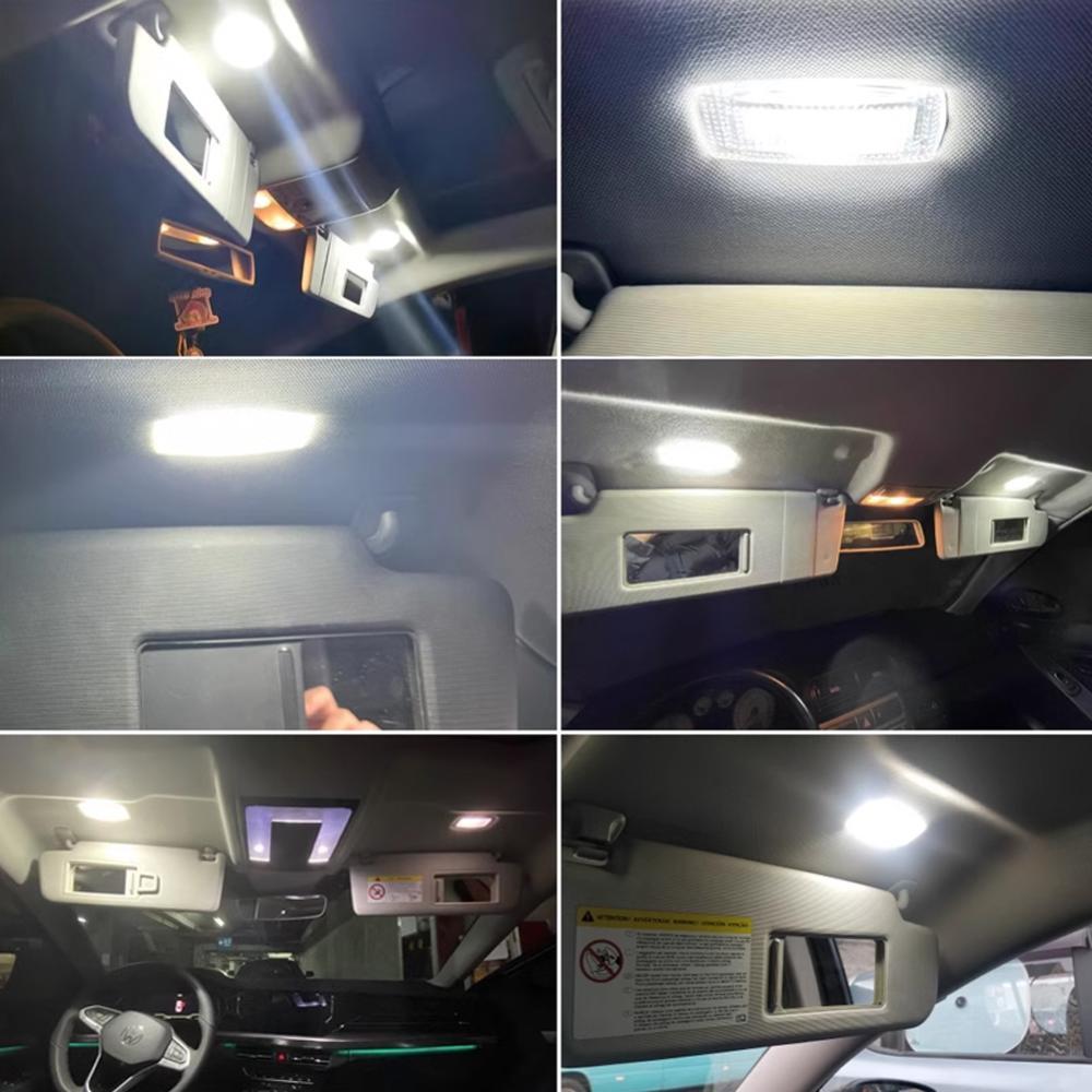 TKEY 1Pc Carro LED Interior Viseira De Sol Lâmpadas Espelho Vaidade Para Volkswagen VW Golf 5/6 Plus Jetta Passat cc Pol