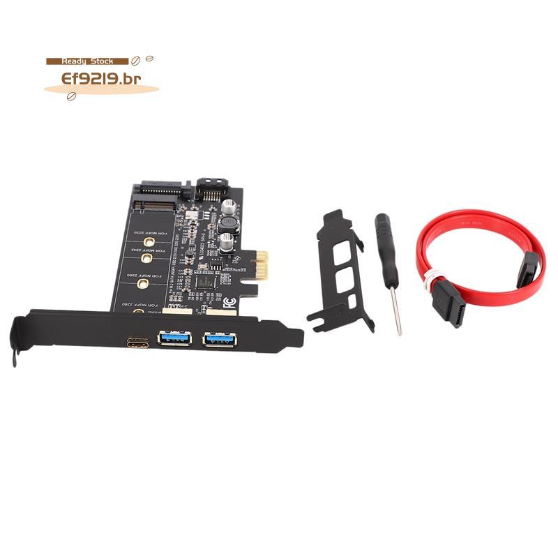 [Oferta Especial E] Adaptador Duplo USB3.0 Tipo C M . 2 PCIe M2 SSD SATA B Key Para PCI-Controller Converter Riser Card